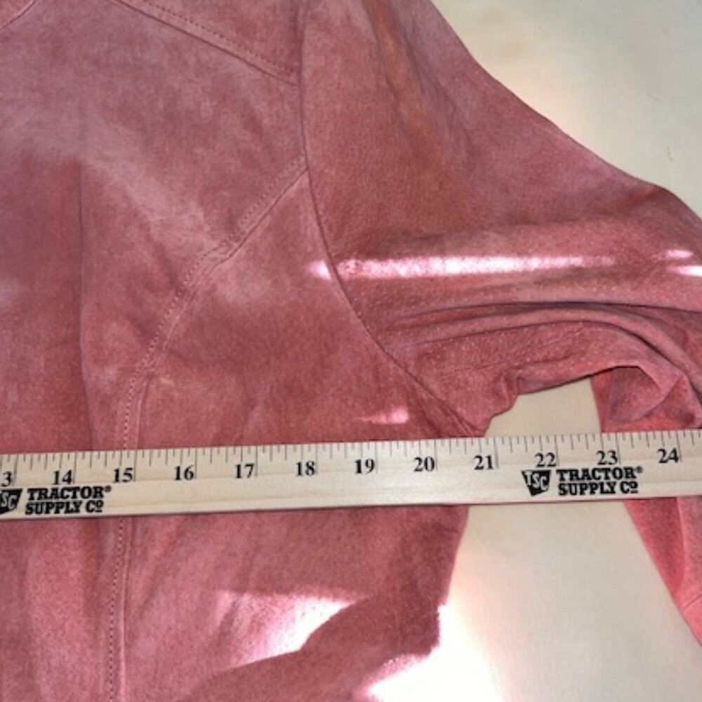 GUILLAUME | Suede Jacket Blush Mauve color Fitted design Size:L/G Quality - Picture 8 of 14